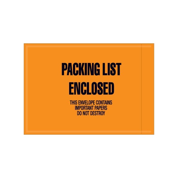 Bsc Preferred 4-1/2 x 6'' - ''Packing List Enclosed'' Envelopes, Style 1, 1000PK JMR10 - main